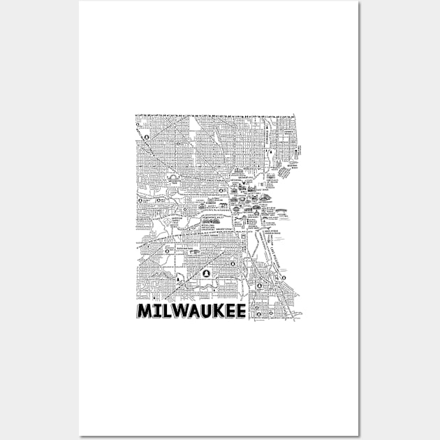 Milwaukee Map Art Wall Art by fiberandgloss